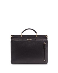 Черный кожаный портфель от Fendi