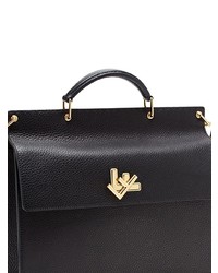 Черный кожаный портфель от Fendi