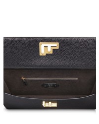 Черный кожаный портфель от Fendi