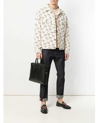 Черный кожаный портфель от Gucci