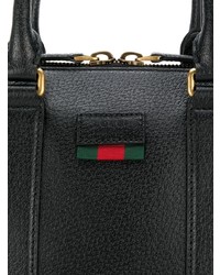 Черный кожаный портфель от Gucci