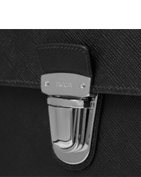 Черный кожаный портфель от Prada