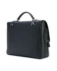 Черный кожаный портфель от Prada