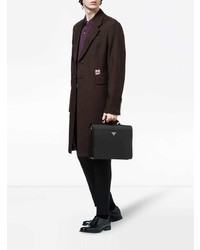 Черный кожаный портфель от Prada