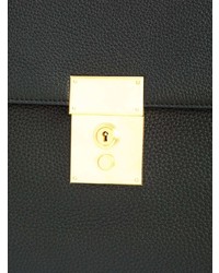 Черный кожаный портфель от Thom Browne