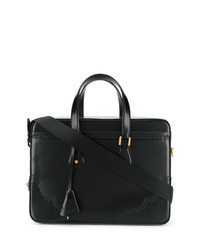 Черный кожаный портфель от Versace
