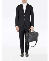 Черный кожаный портфель от Fendi