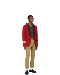 Мужской черный кожаный ремень с принтом от Gucci