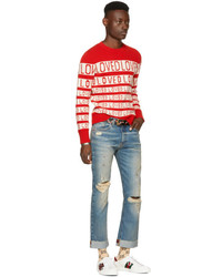 Мужской черный кожаный ремень с принтом от Gucci