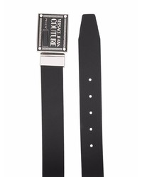 Мужской черный кожаный ремень с украшением от VERSACE JEANS COUTURE