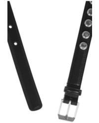 Женский черный кожаный ремень с украшением от Saint Laurent