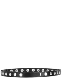 Женский черный кожаный ремень с шипами от MM6 MAISON MARGIELA