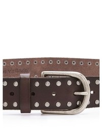 Женский черный кожаный ремень с шипами от Linea Pelle