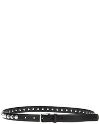 Женский черный кожаный ремень с шипами от Saint Laurent