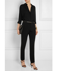 Женский черный кожаный ремень с шипами от Miu Miu