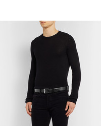 Мужской черный кожаный ремень от Bottega Veneta