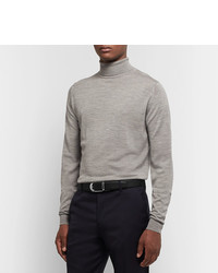 Мужской черный кожаный ремень от Ermenegildo Zegna