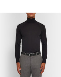 Мужской черный кожаный ремень от Montblanc