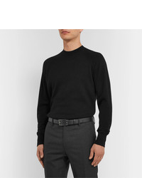 Мужской черный кожаный ремень от Montblanc