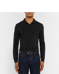 Мужской черный кожаный ремень от Alexander McQueen