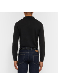 Мужской черный кожаный ремень от Alexander McQueen