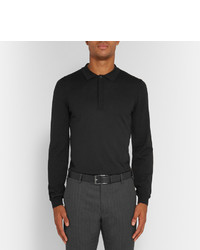 Мужской черный кожаный ремень от Hugo Boss