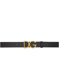 Мужской черный кожаный ремень от Dolce and Gabbana
