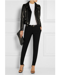 Женский черный кожаный ремень от Saint Laurent