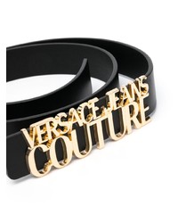 Мужской черный кожаный ремень от VERSACE JEANS COUTURE