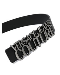 Мужской черный кожаный ремень от VERSACE JEANS COUTURE