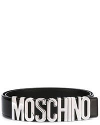 Мужской черный кожаный ремень от Moschino