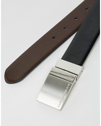 Мужской черный кожаный ремень от French Connection