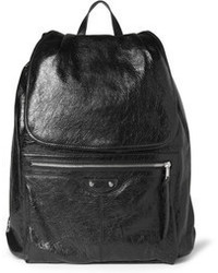Черный кожаный рюкзак