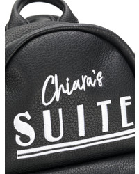 Женский черный кожаный рюкзак с принтом от Chiara Ferragni