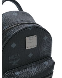 Мужской черный кожаный рюкзак с принтом от MCM