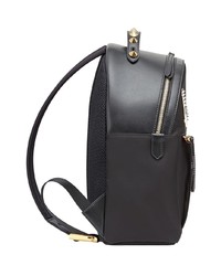 Женский черный кожаный рюкзак с принтом от Fendi