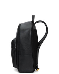 Мужской черный кожаный рюкзак с принтом от Gucci