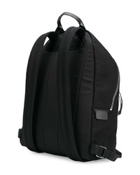 Мужской черный кожаный рюкзак с принтом от Roberto Cavalli