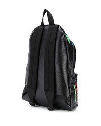 Мужской черный кожаный рюкзак с принтом от Balenciaga