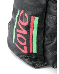Мужской черный кожаный рюкзак с принтом от Balenciaga