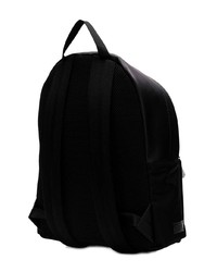 Мужской черный кожаный рюкзак с принтом от Fendi