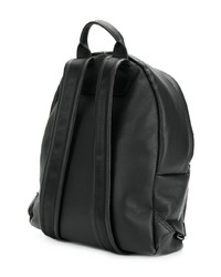 Женский черный кожаный рюкзак с принтом от Chiara Ferragni