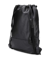 Мужской черный кожаный рюкзак с принтом от Valentino