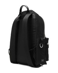 Мужской черный кожаный рюкзак с принтом от Dolce & Gabbana