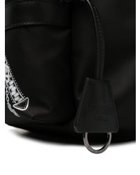 Мужской черный кожаный рюкзак с принтом от Moschino