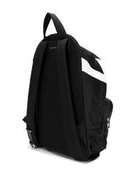 Мужской черный кожаный рюкзак с принтом от Neil Barrett