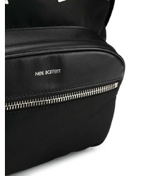 Мужской черный кожаный рюкзак с принтом от Neil Barrett