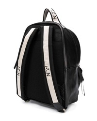 Мужской черный кожаный рюкзак с принтом от N°21