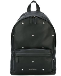 Женский черный кожаный рюкзак с украшением от Givenchy
