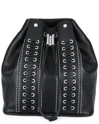 Женский черный кожаный рюкзак с шипами от Diesel Black Gold